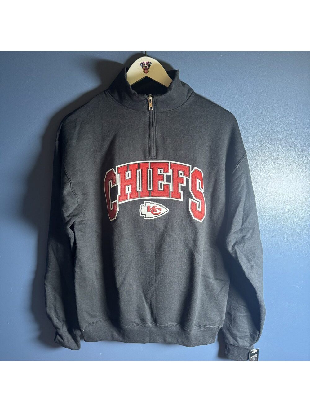 Kansas City Chiefs NFL Quarter Zip Pullover Sweatshirt Sz M NWT